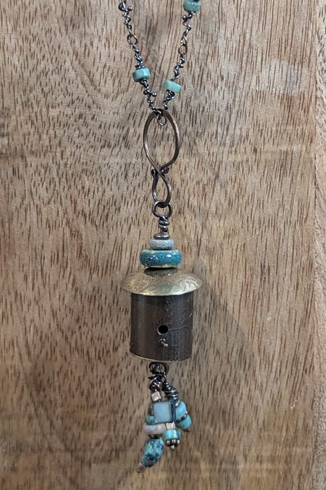 Copper Birdhouse Pendant