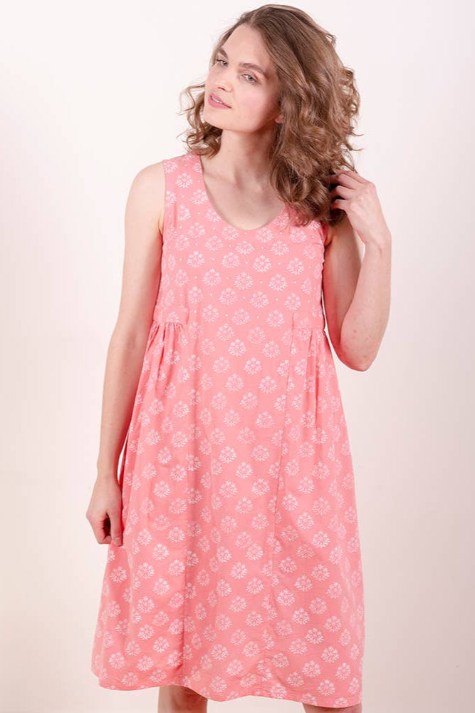 Melody Midi Dress Floral Stamp Rose
