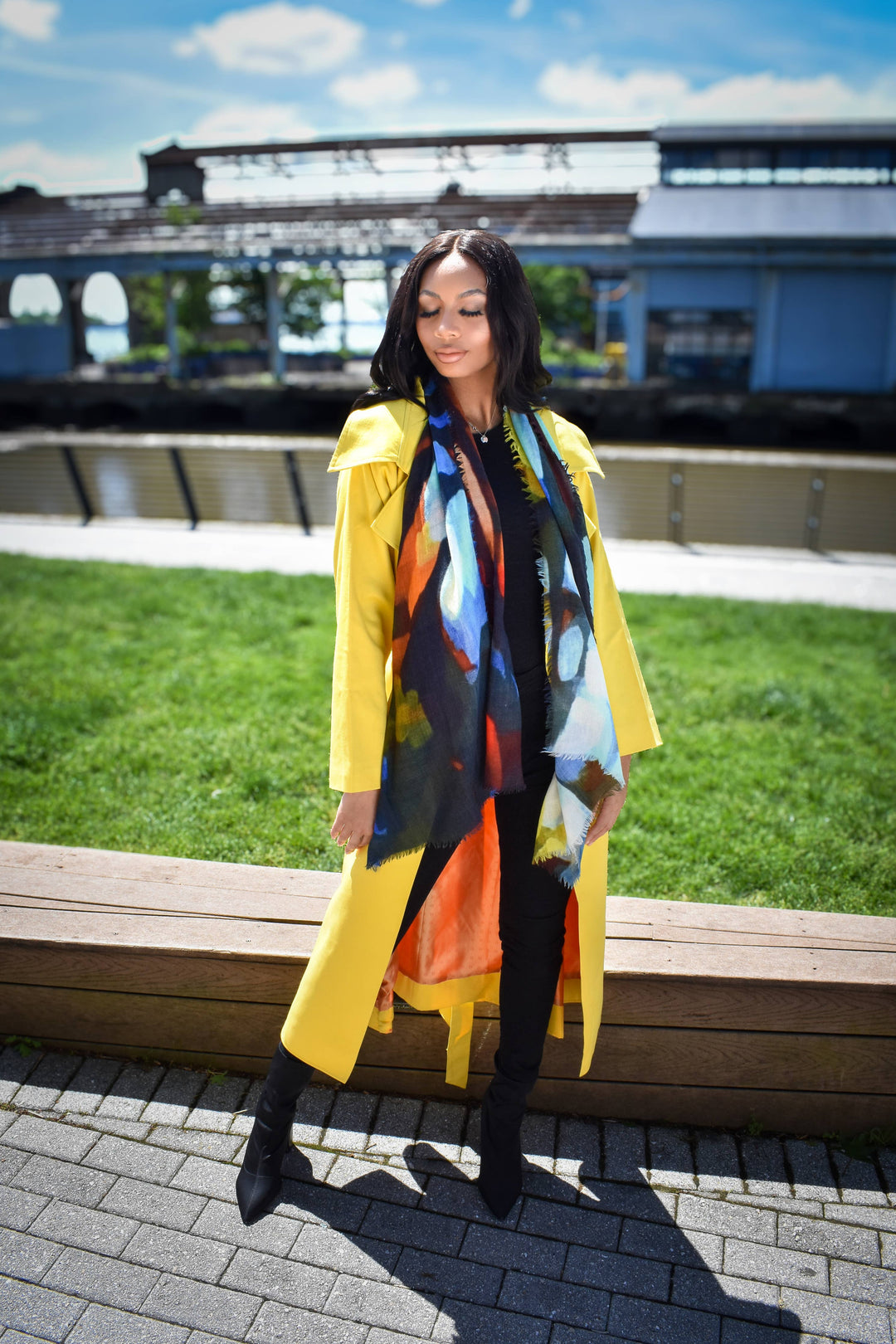 Sunniva Floral Brushstroke Scarf