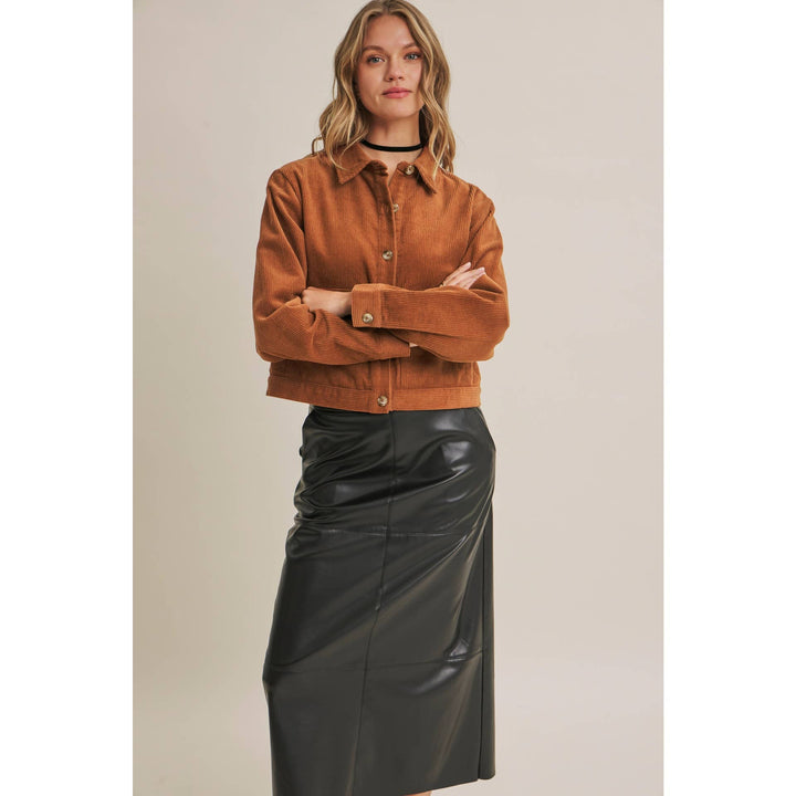 The Weekend Escape Cotton Corduroy Cropped Jacket