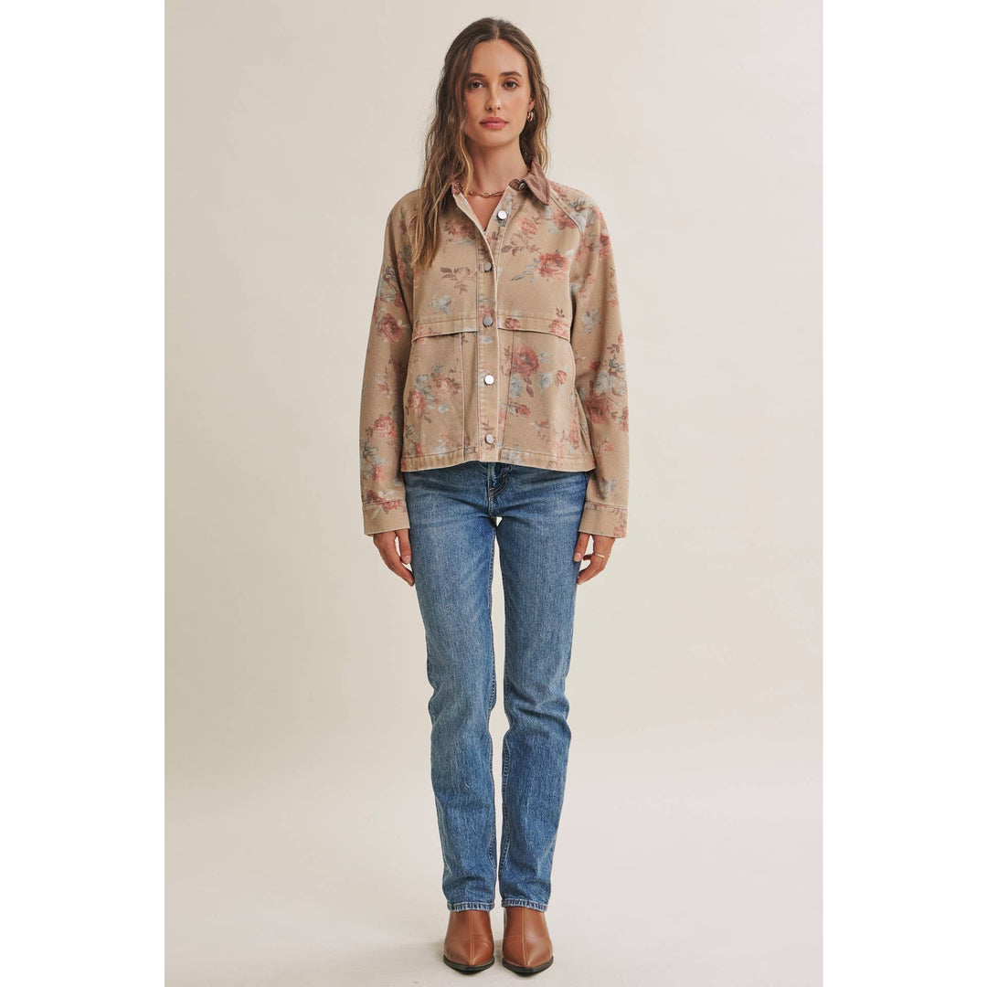 Wild Rose Afternoon Vintage Garment Washed Twill Jacket