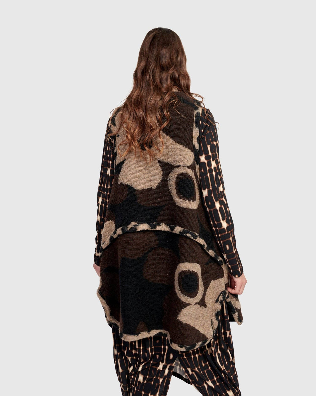 Piped Cozy Draped Vest, Floral by Alembika