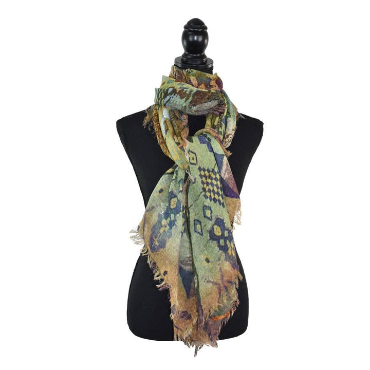 Emerald City Aztec Inspired Wool Scarf