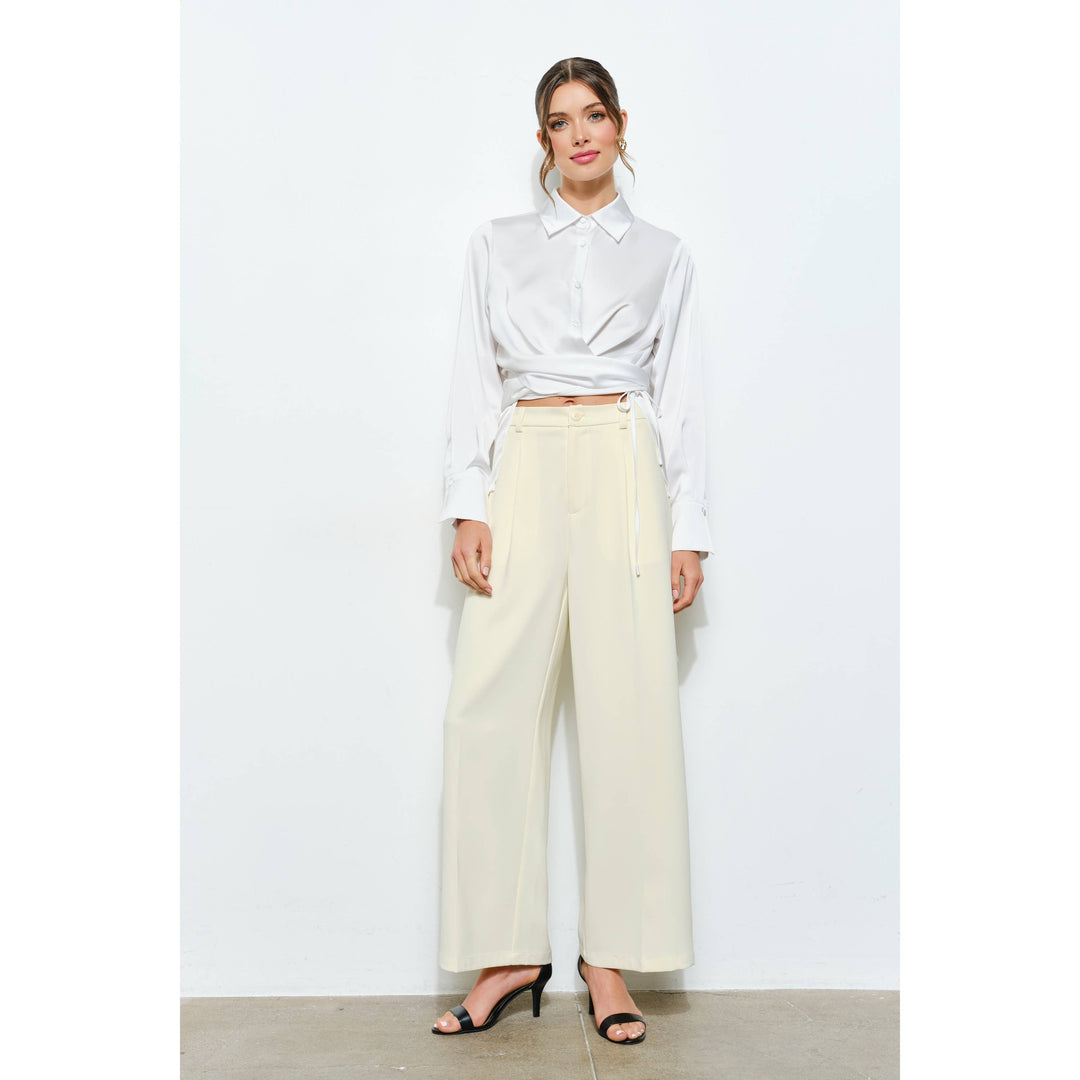 High Waist Tailored Wide-Leg Trousers
