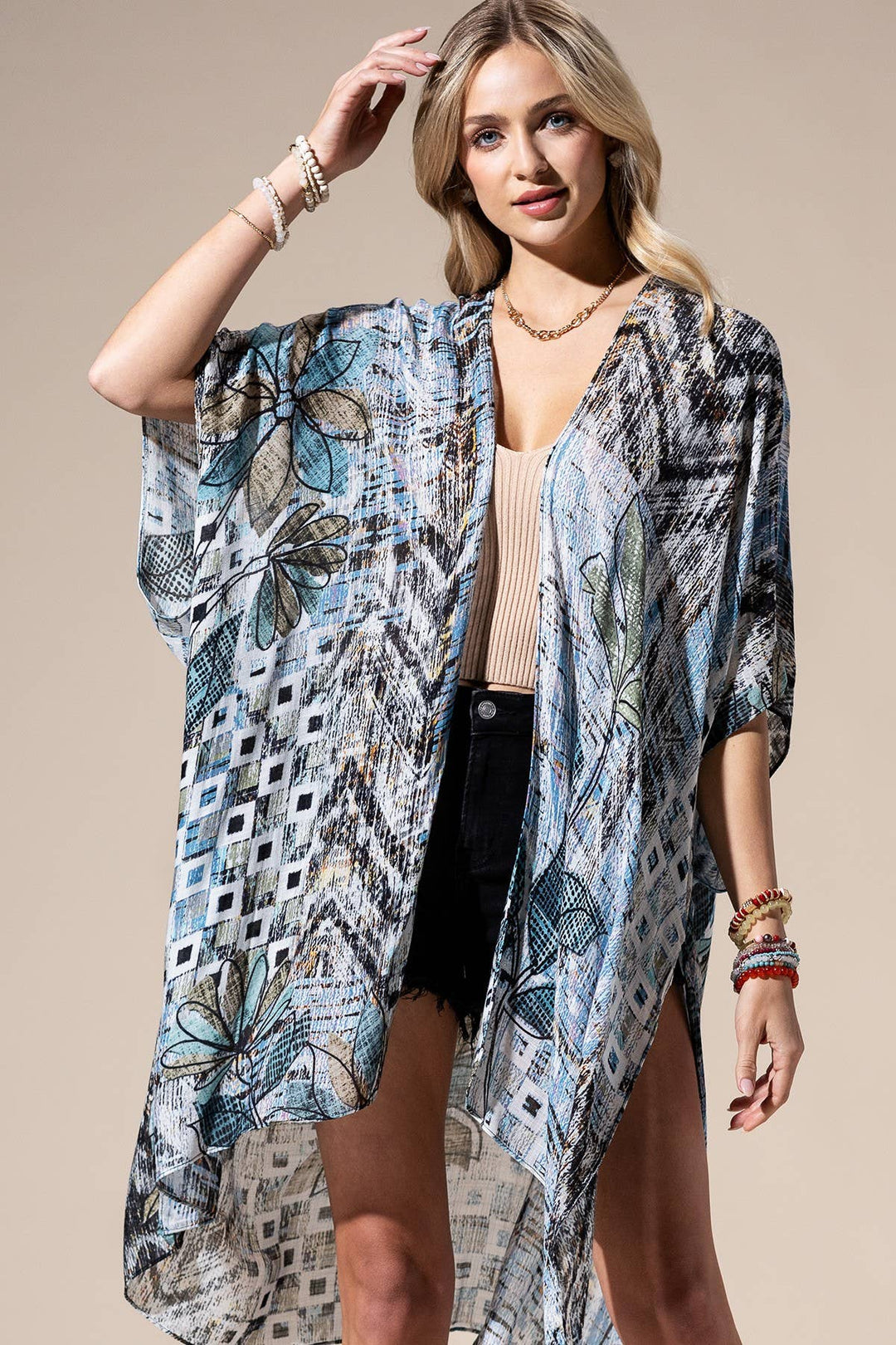 Denim Multi Kimono