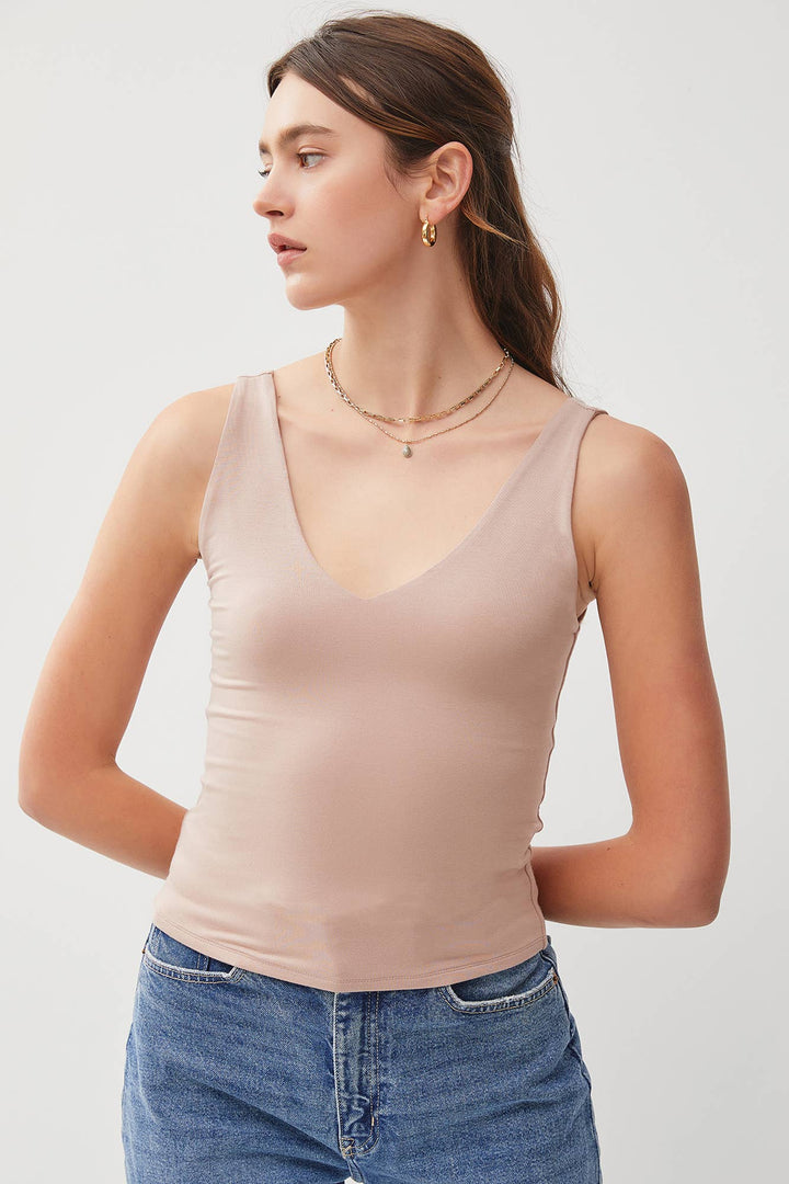 Soft Core Basic Front and Back V-Neck Tank