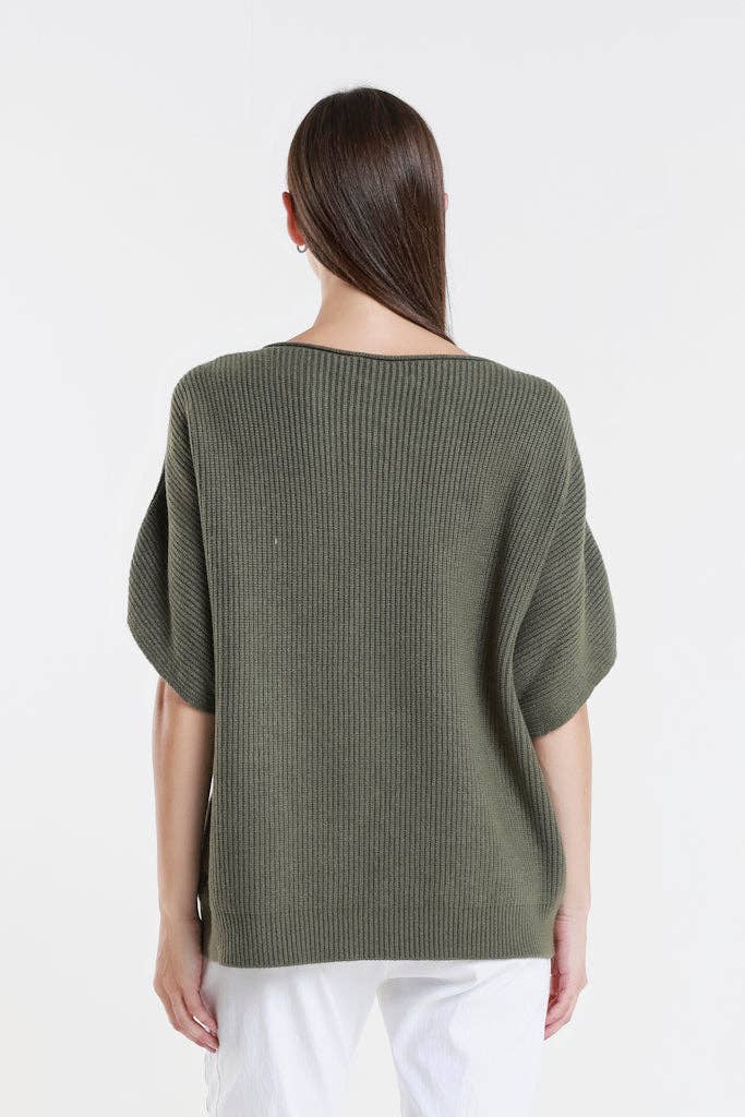 Colleen Seriously Soft SS Crew Ribbed Sweater