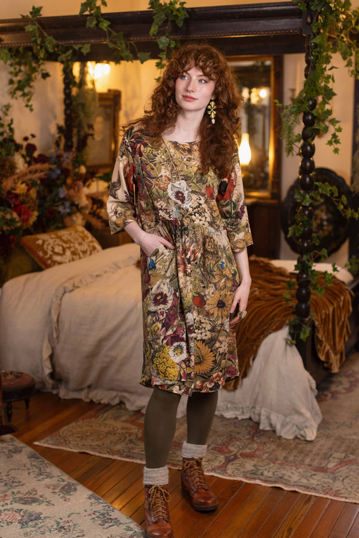 Golden Hour Artist Dress Tunic w/ Pockets & Floral Print