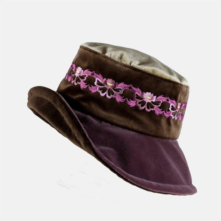 Vintage Purple Aubergine & Brown Soft Brim Ladies Hat, Limited edition.