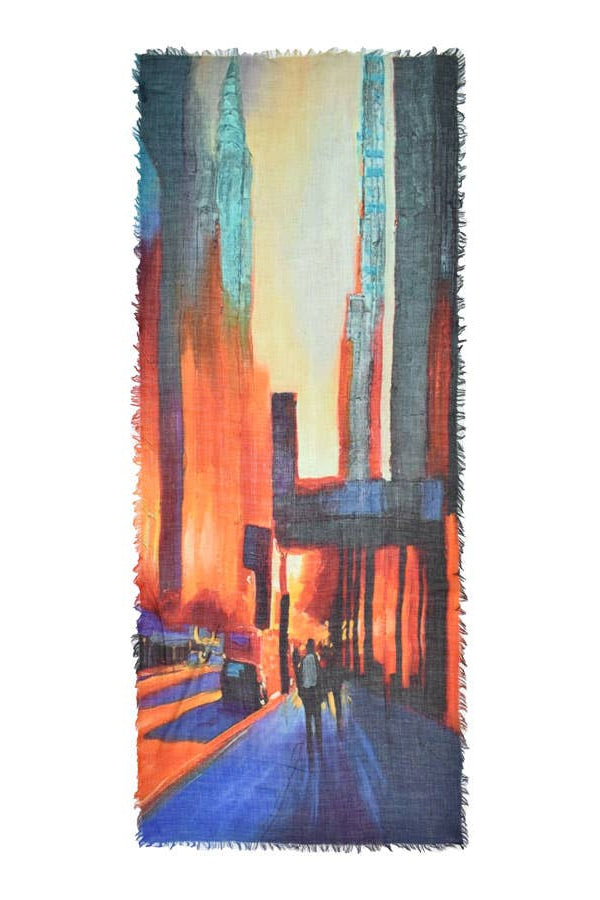 Hayes Urban Digital Print Wool Scarf