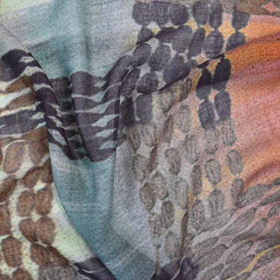 Cesario Earth Tones Wool Blend Scarf