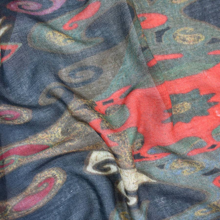 Christos Geo Medallion Wool Scarf