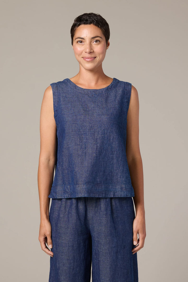 Denim Flax Linen Shell