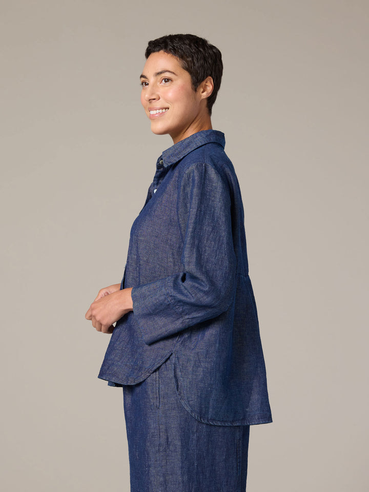 Easy Crop Flax Linen Top