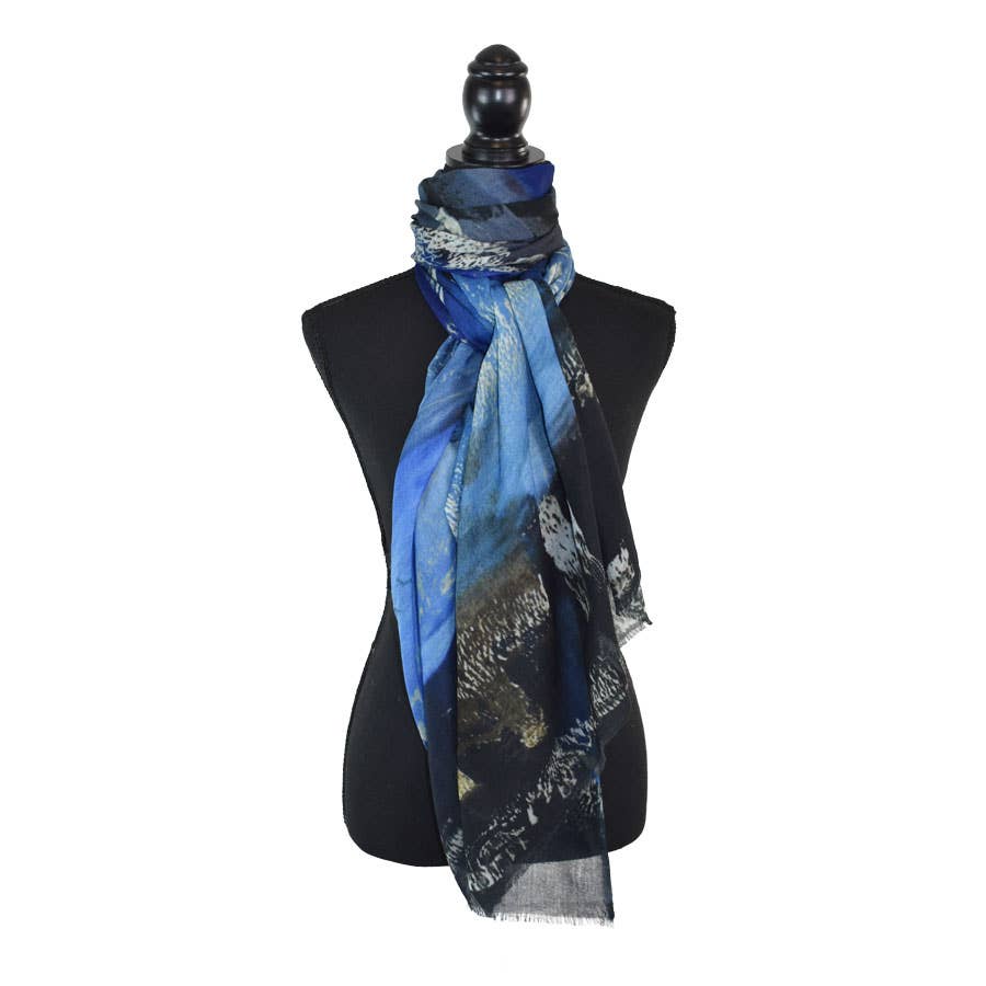 Brynlee Brushstroke Fine Wool Scarf