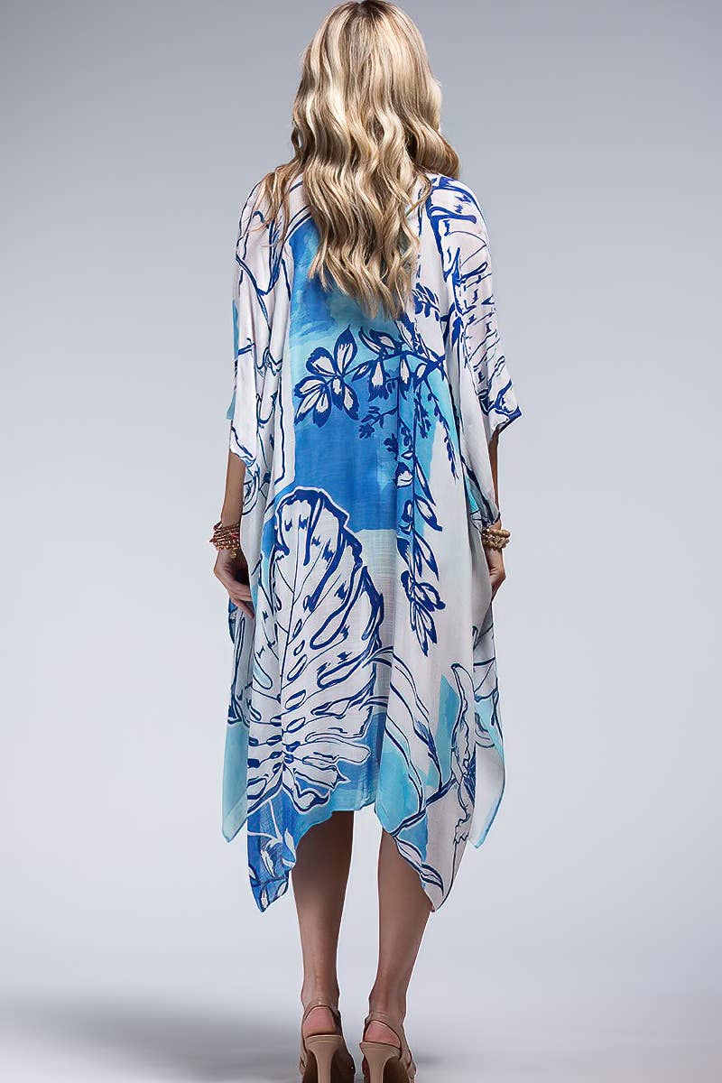 Blue Palm Kimono