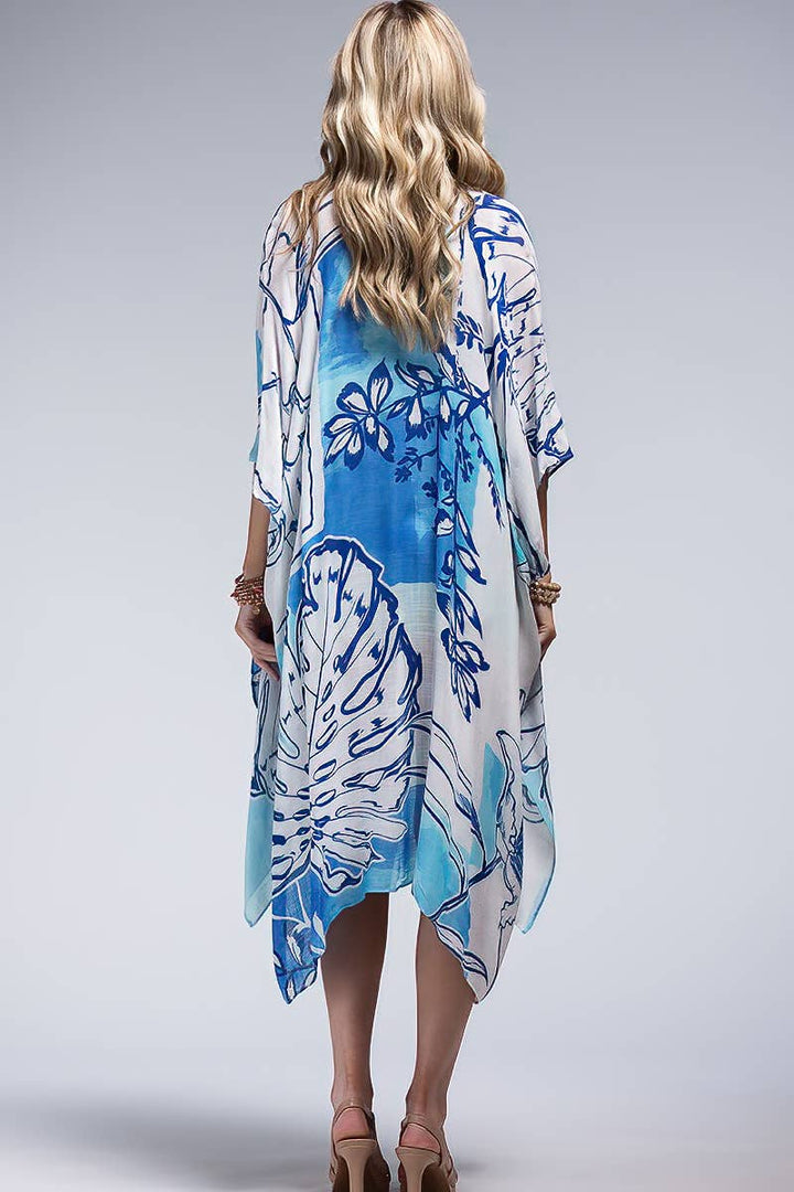 Blue Palm Kimono