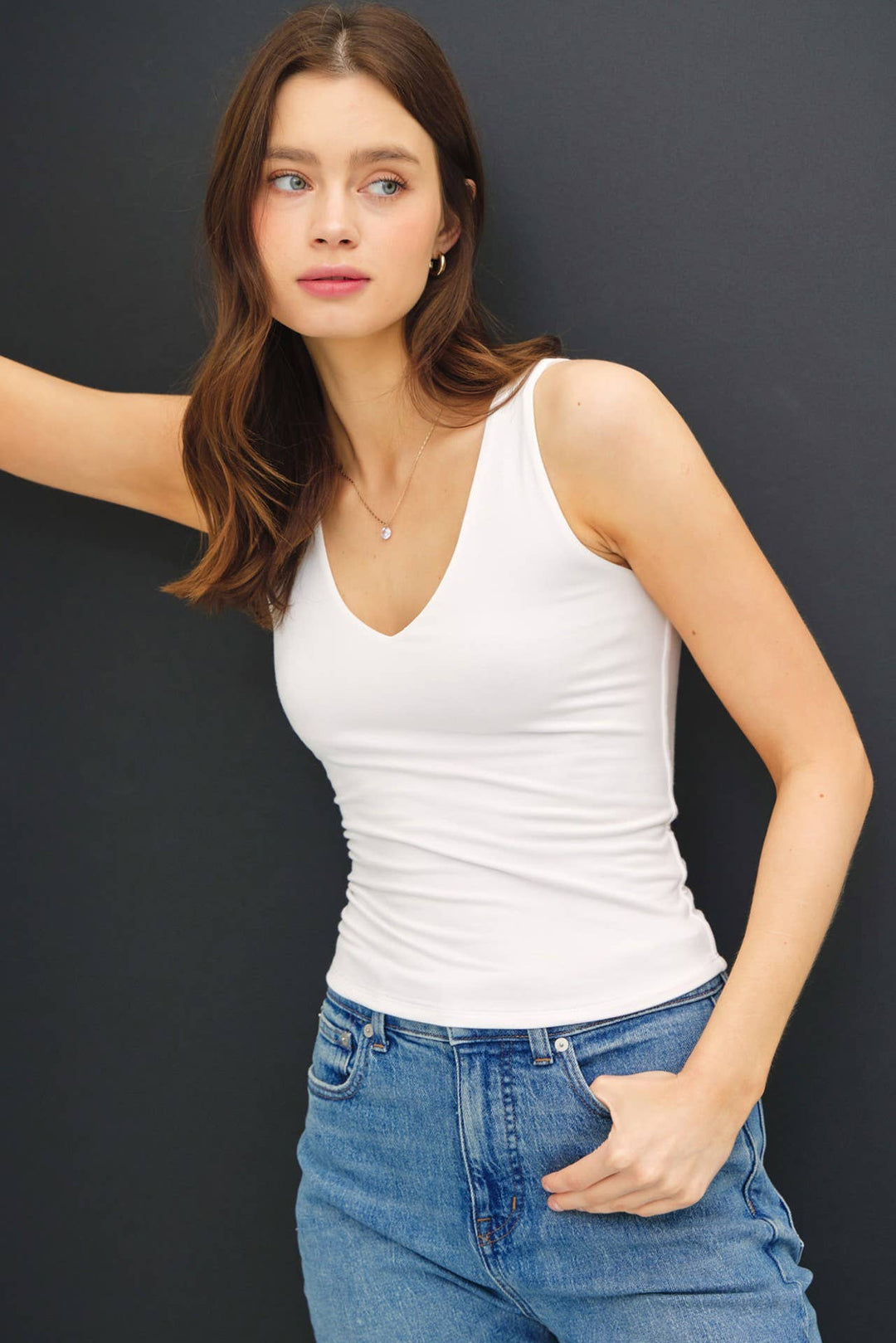 Soft Core Basic Front and Back V-Neck Tank