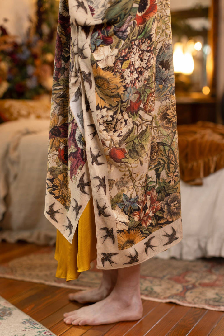 Golden Hour Goddess Duster Kimono w/ Floral Print