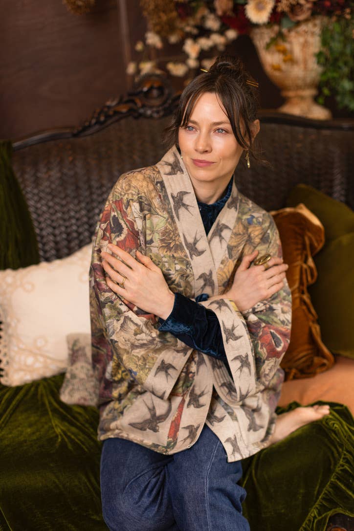 Golden Hour Fleece Cottage Cardigan Kimono Jacket