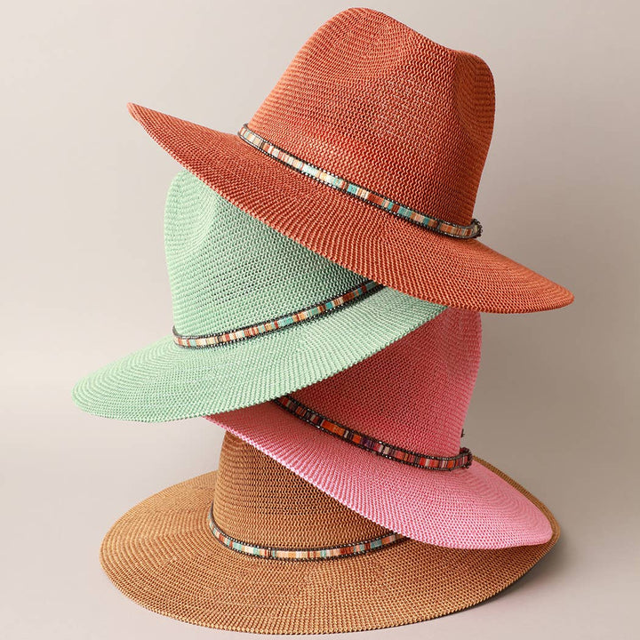 Multi-Colored Thread with Beaded Panama Hat