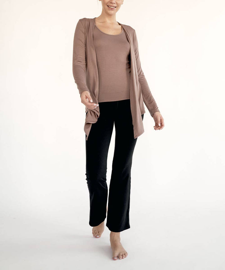 Bamboo Front Tie Open Cardigan