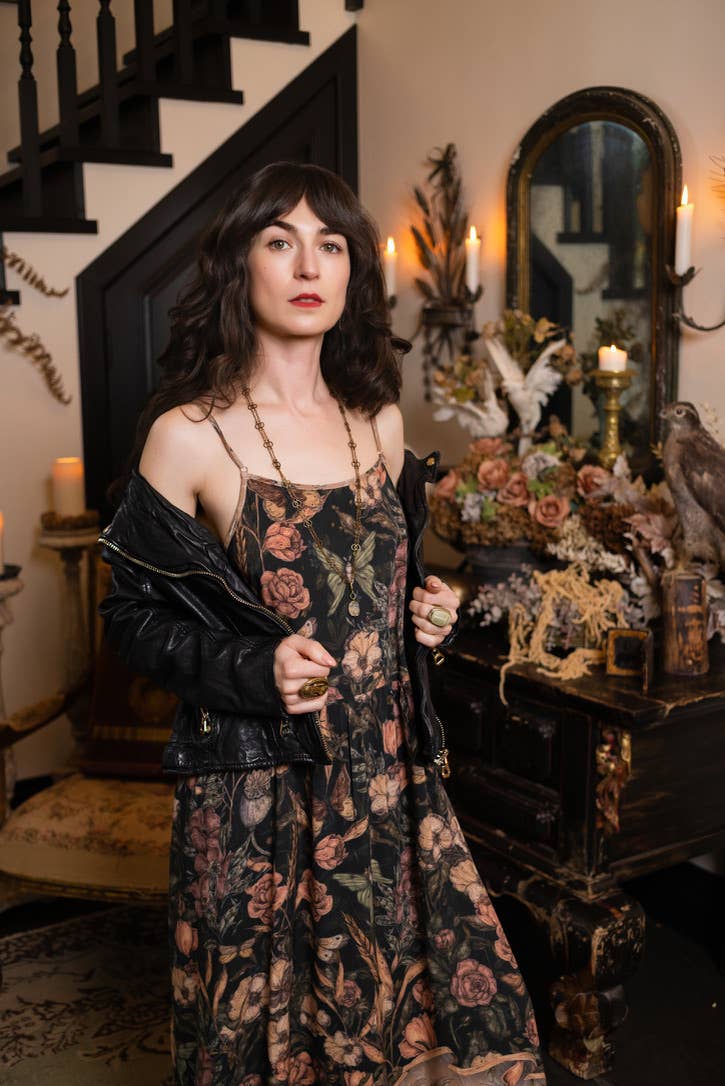 Momento Bohéme Long Maxi Slip Dress w/ Starling & Skull