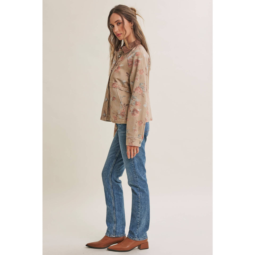 Wild Rose Afternoon Vintage Garment Washed Twill Jacket