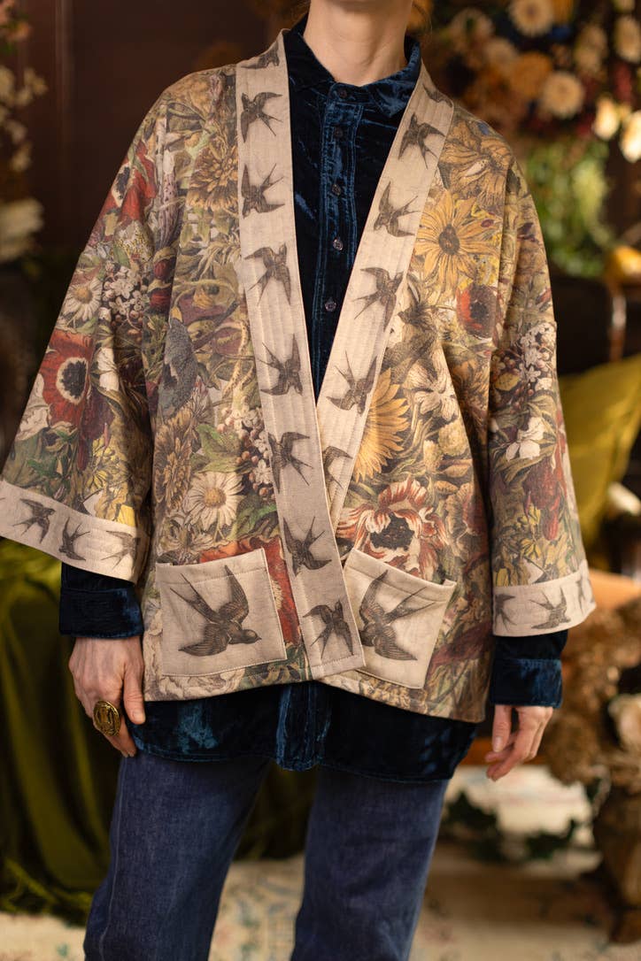 Golden Hour Fleece Cottage Cardigan Kimono Jacket