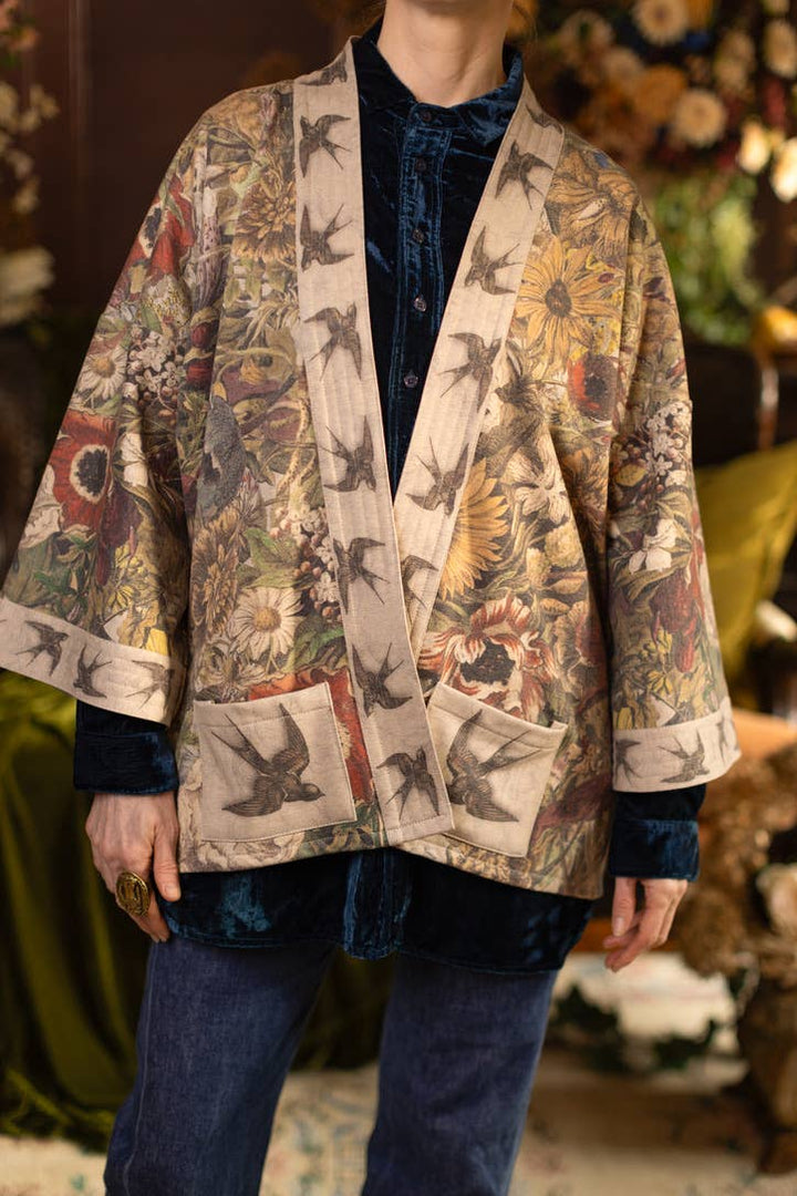 Golden Hour Fleece Cottage Cardigan Kimono Jacket