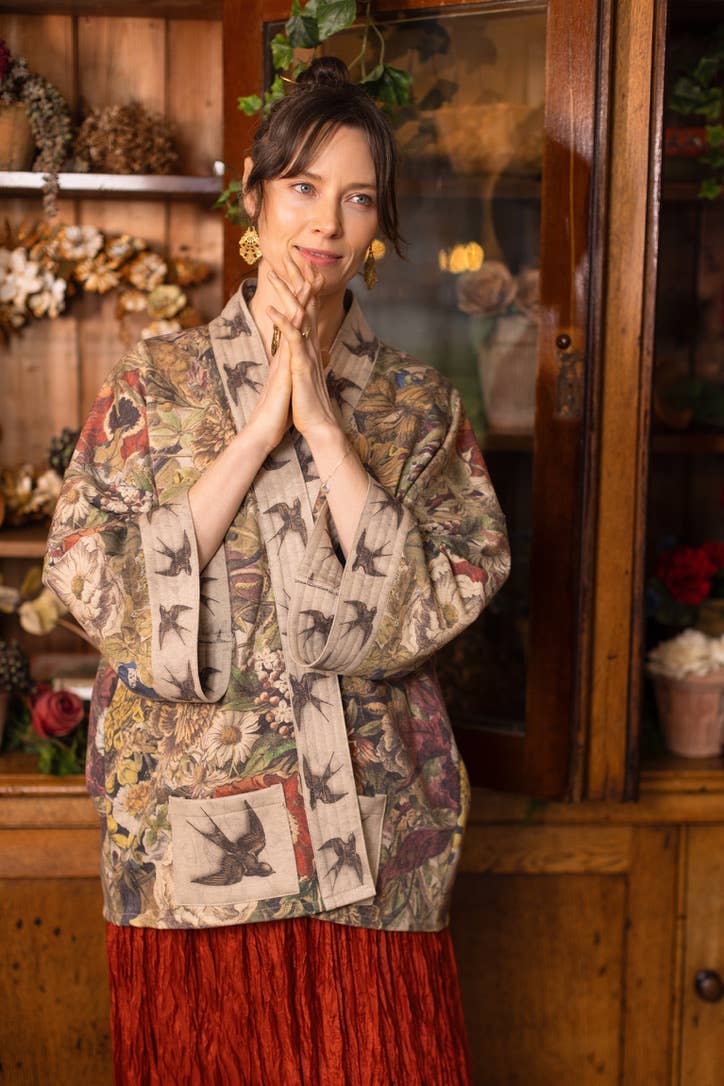 Golden Hour Fleece Cottage Cardigan Kimono Jacket