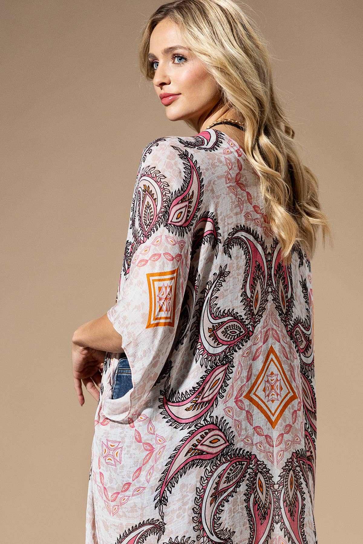 Pink Paisley Kimono – Adlib Clothing