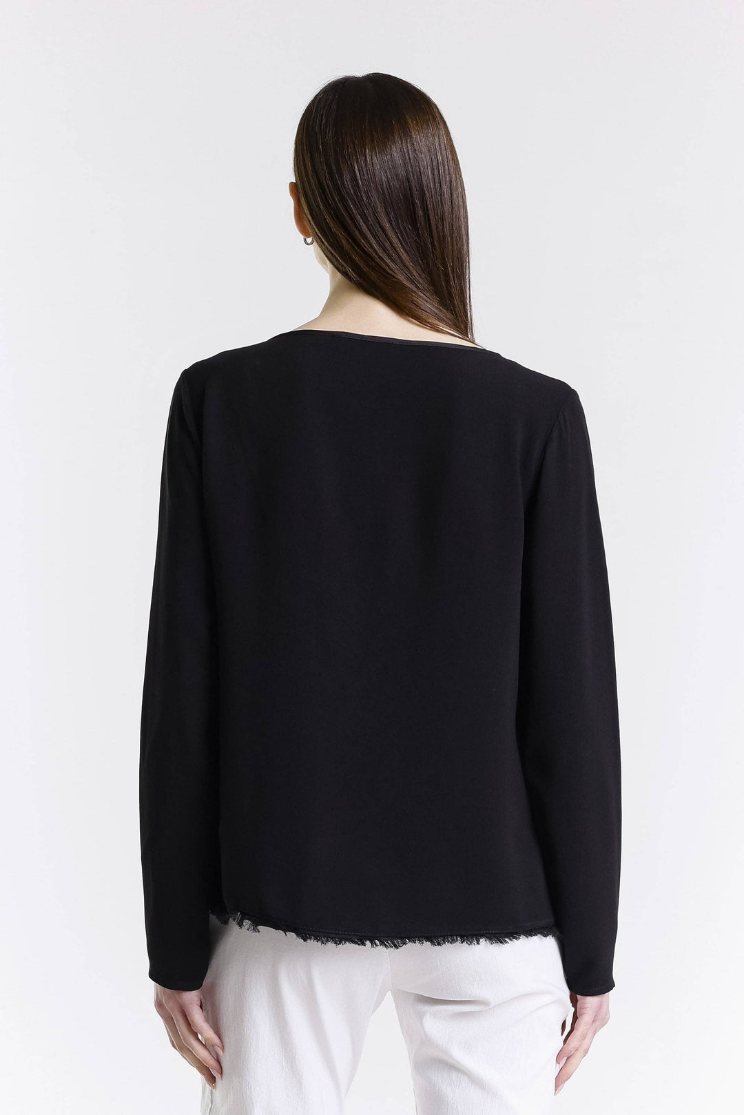 Rain Crepe Center Fringe Blouse
