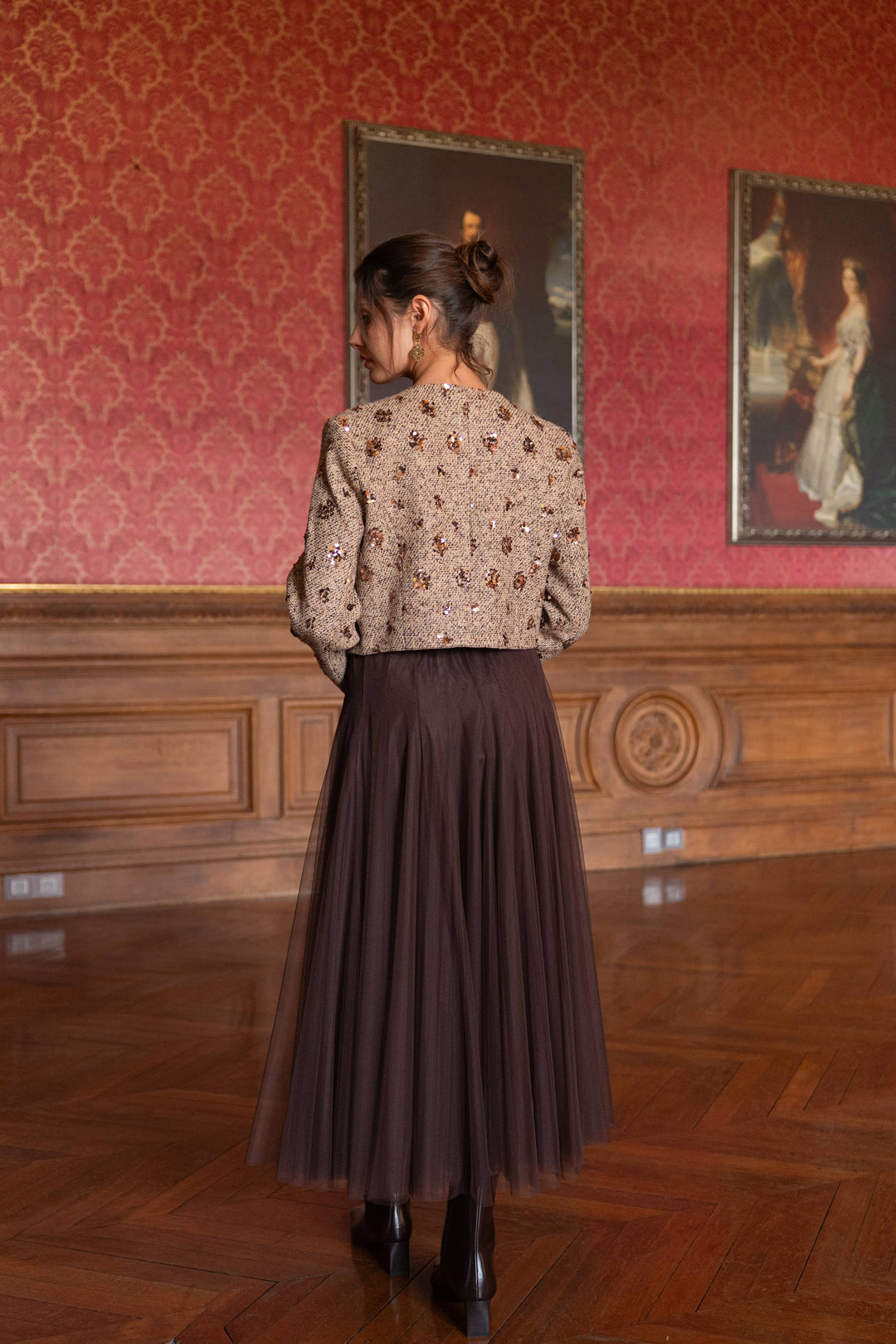 Jenny Short Sequin Tweed Jacket