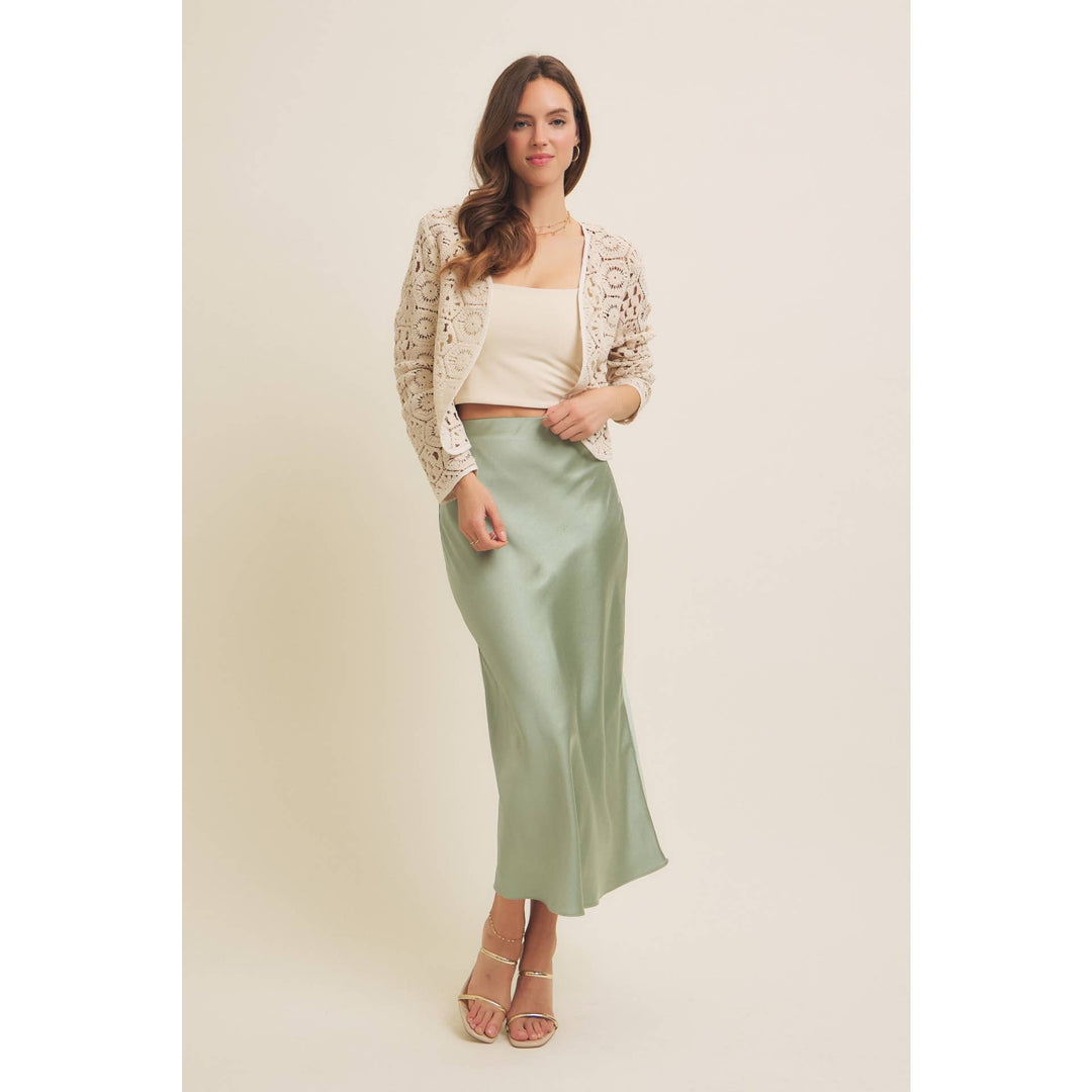 Open-Front Cotton Crochet Lightweight Cardigan