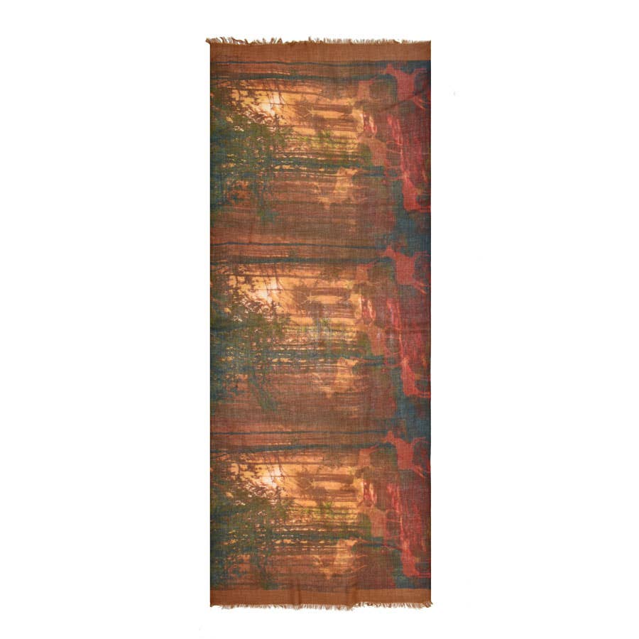 Reeves Forest Print Wool Scarf
