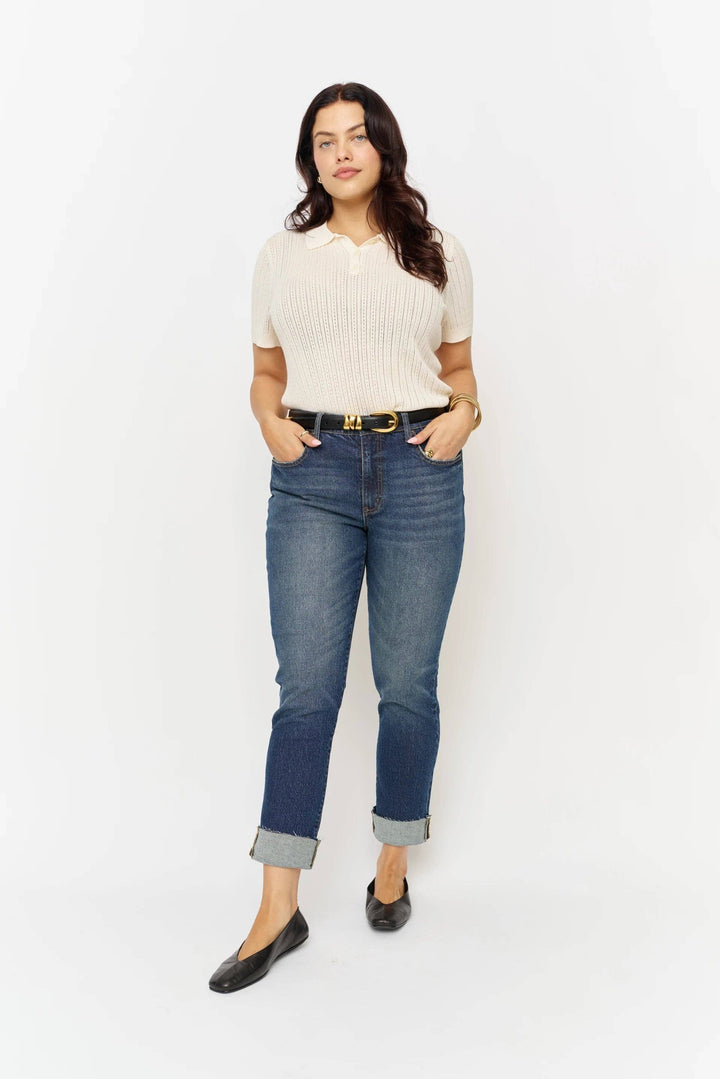 Crosby Mid Rise Relaxed Taper Dark Indigo Wash