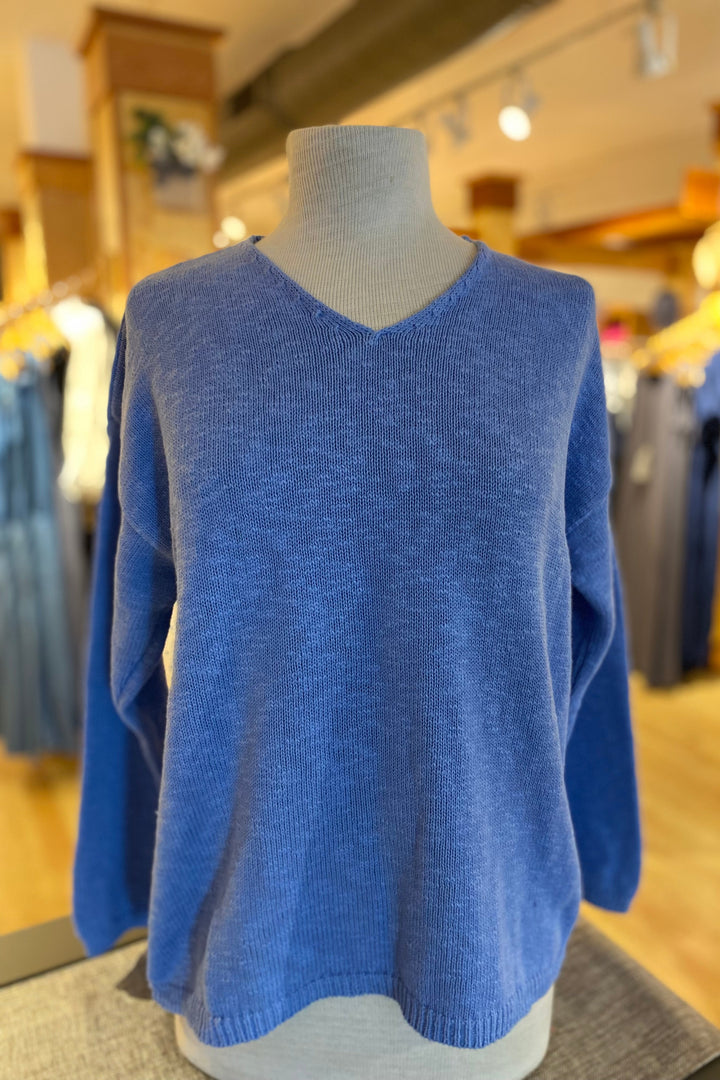 Cotton Crop V Neck Sweater