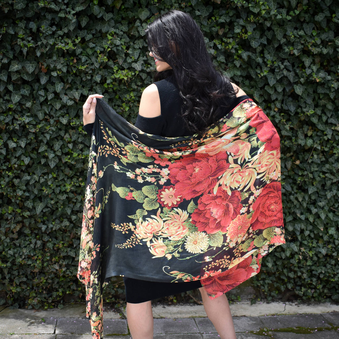 Jasmine Gorgeous Floral Cashmere Scarf