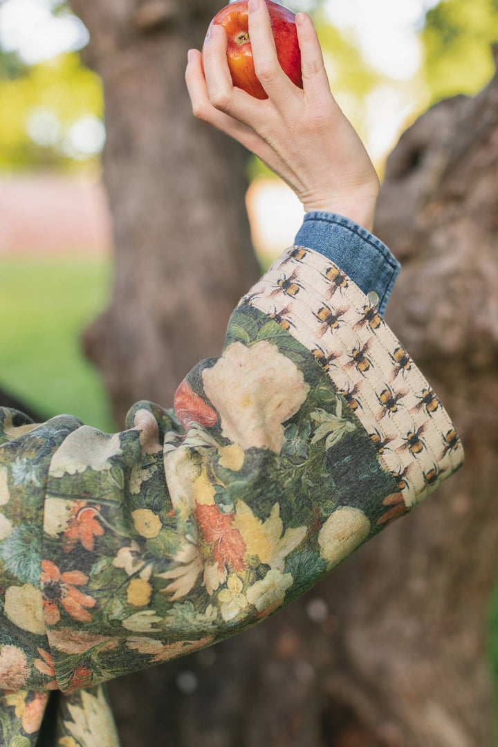I Dream in Flowers Fleece Cottage Cardigan Kimono Jacket