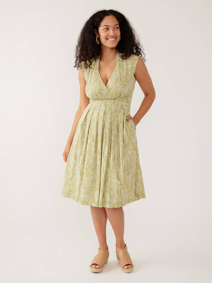 Lucille Dress Waves Green