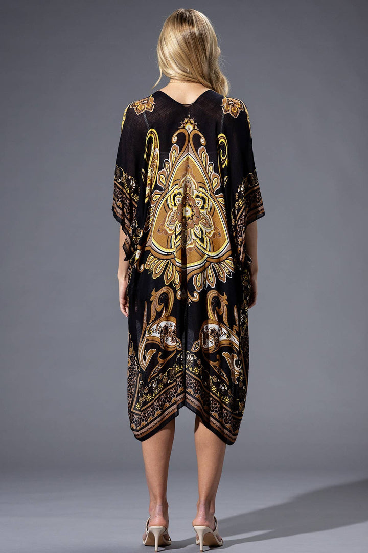 Brown Yellow Multi Kimono