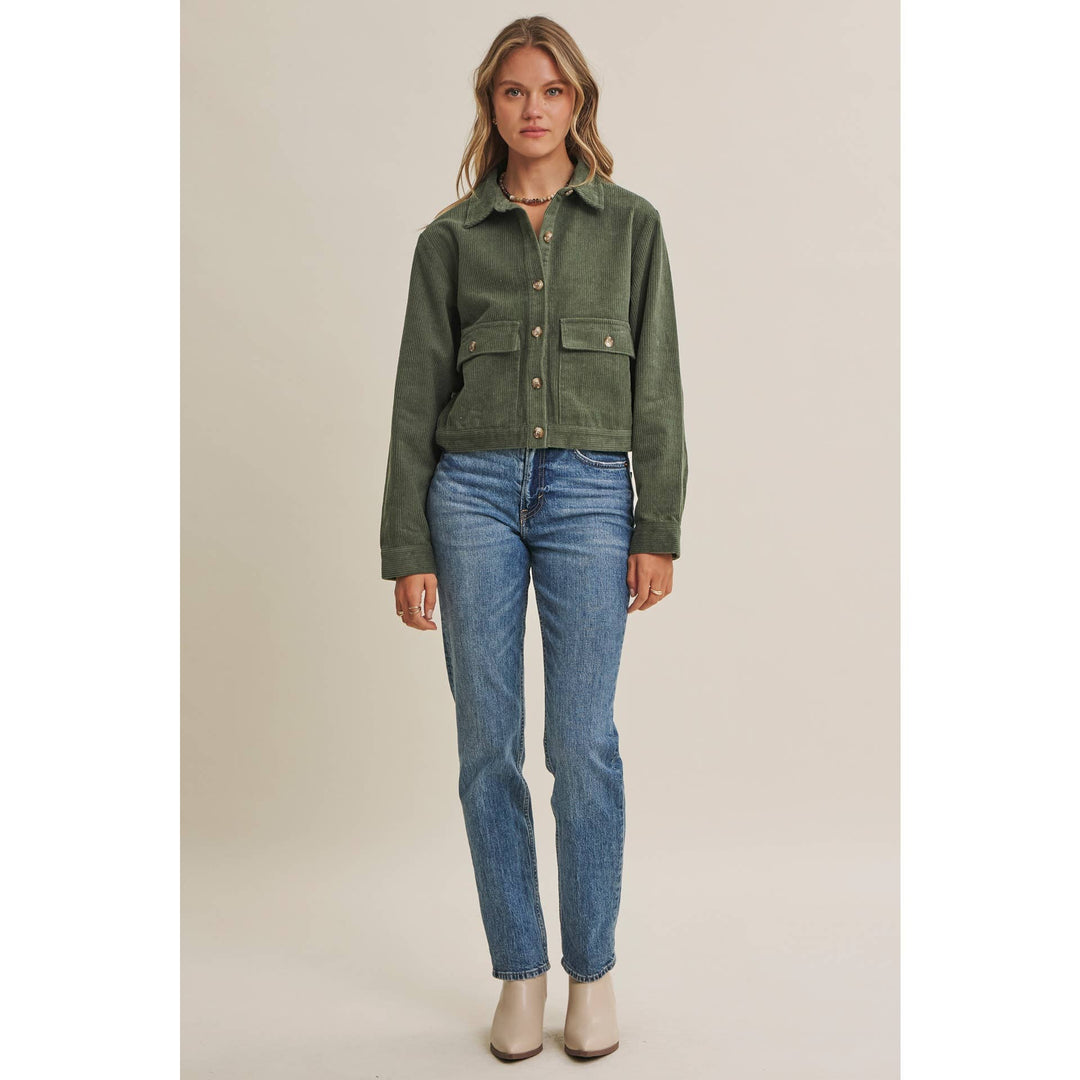 The Weekend Escape Cotton Corduroy Cropped Jacket