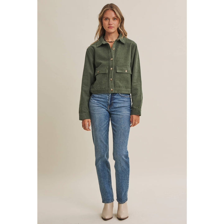 The Weekend Escape Cotton Corduroy Cropped Jacket
