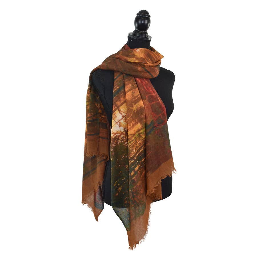 Reeves Forest Print Wool Scarf