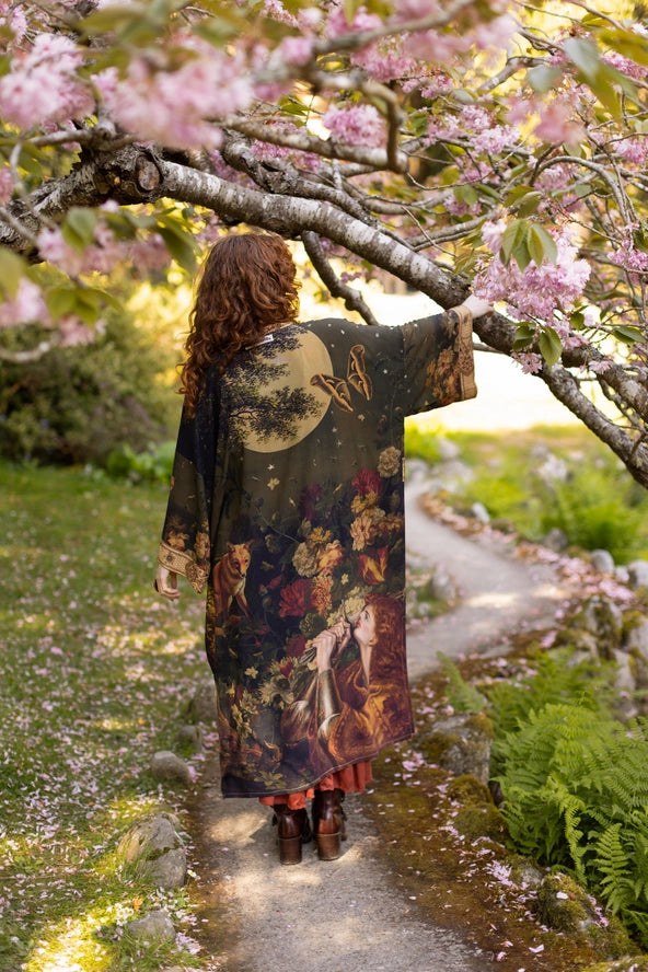The Messenger Opera Duster Robe w/ Joan of Arc & Florals