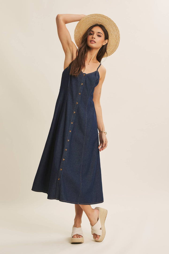 Modern Denim Midi Dress