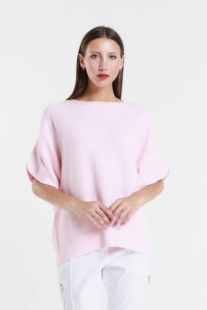 Colleen Seriously Soft SS Crew Ribbed Sweater
