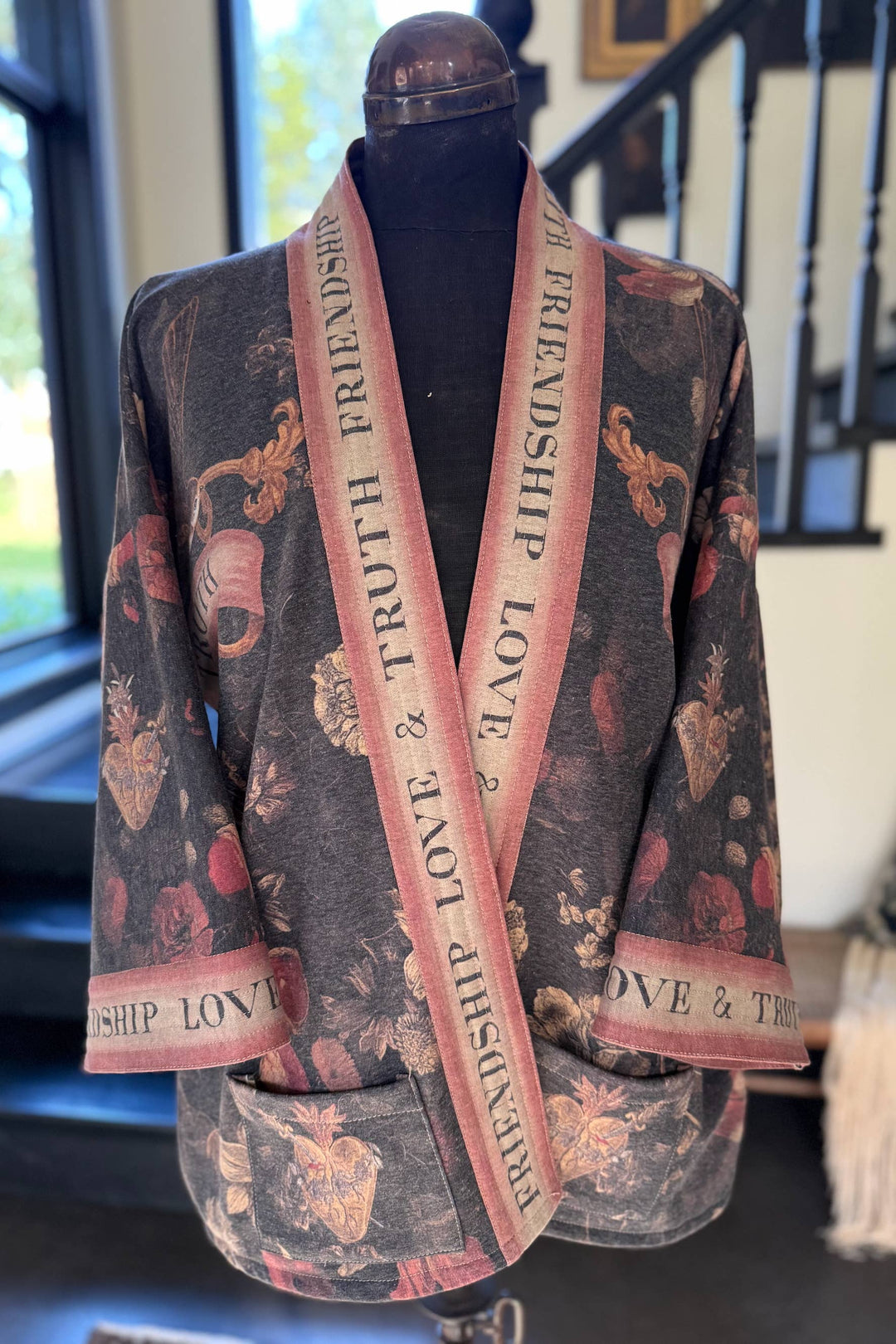 Heart of Gold Fleece Cottage Cardigan Kimono Jacket