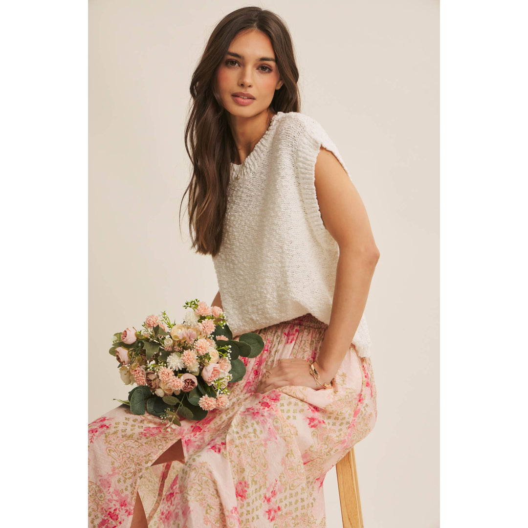 Breathable Comfort Loose Fit Textured Cotton Sweater Top